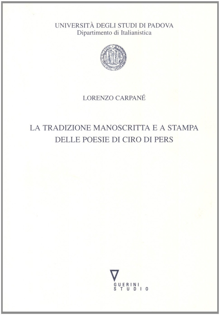 9788878027404 Lorenzo Carpan 1997 La tradizione manoscritta e a