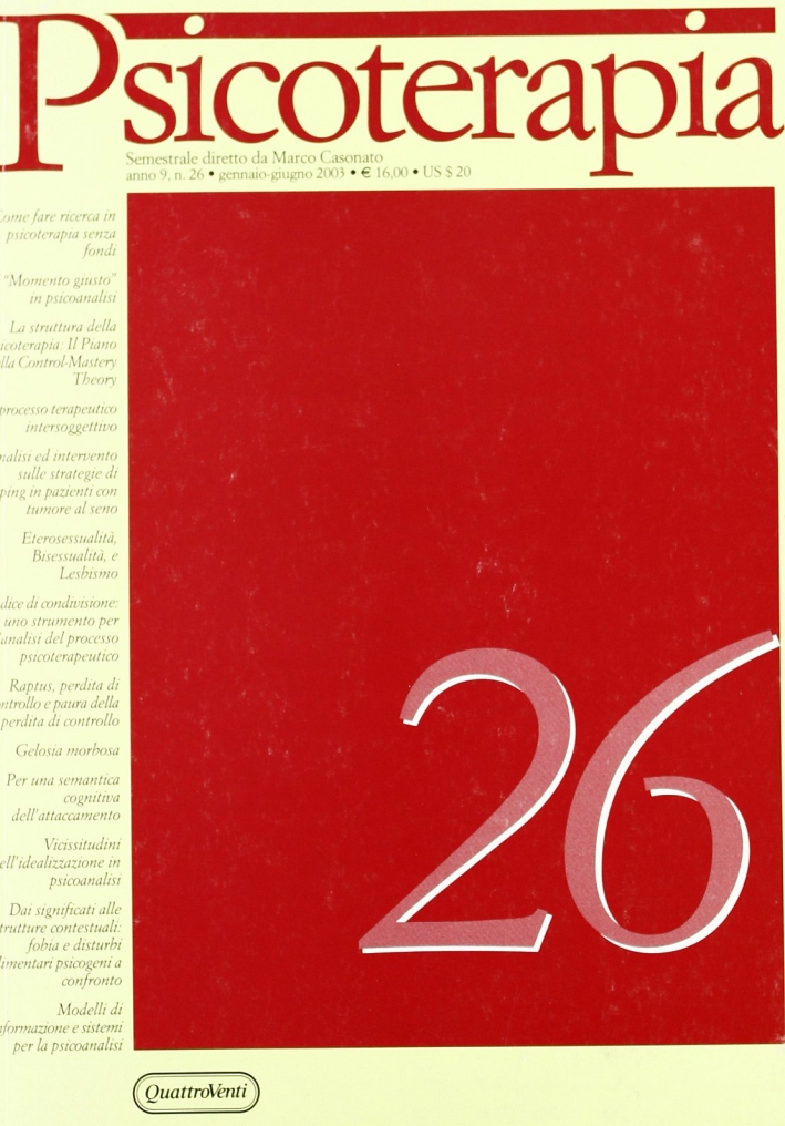 Psicoterapia. Vol. 26. Psicoterapia. Vol. 26.