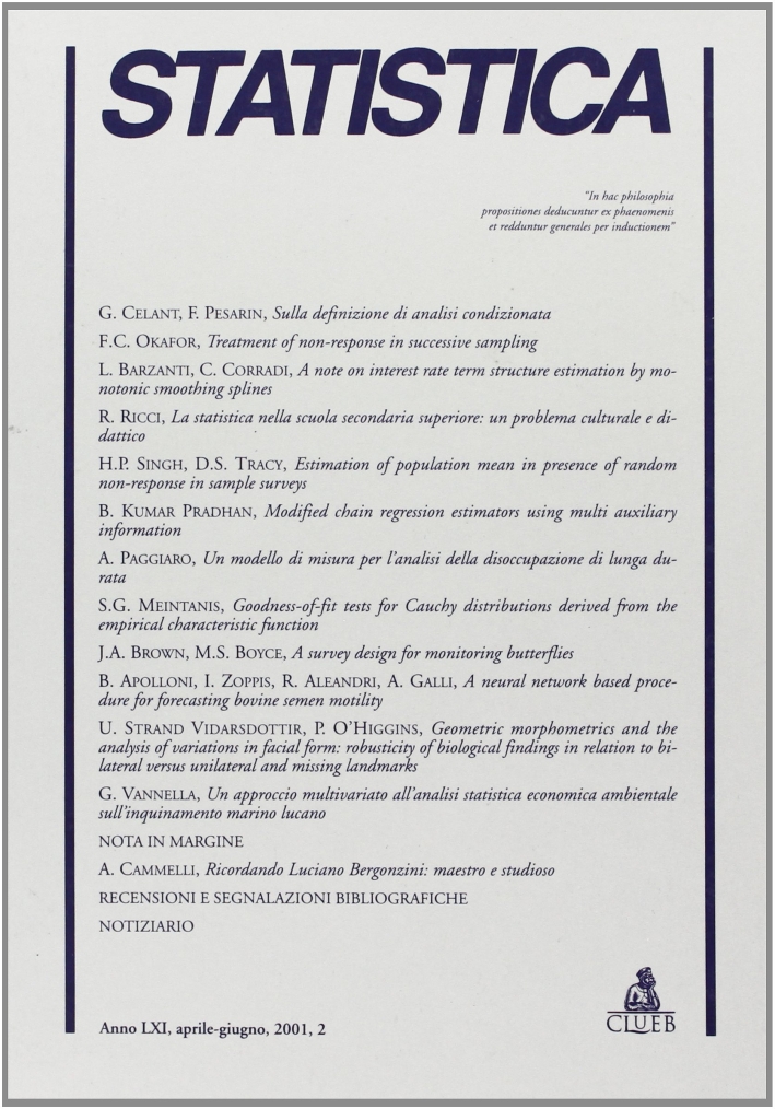 Statistica (2001). Vol. 2 Statistica (2001). Vol. 2