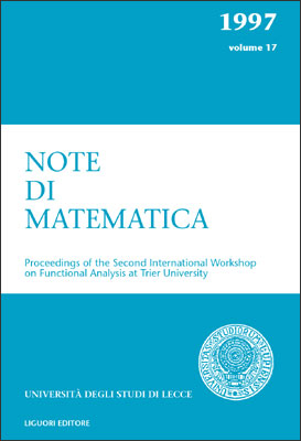 Note di matematica. Vol. 17 Note di matematica. Vol. 17