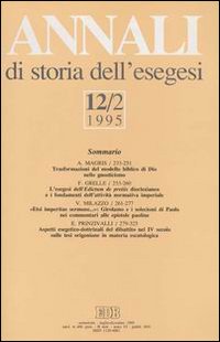 Annali di Storia dell'Esegesi. Vol. 12/2: 1995... Annali di Storia dell'Esegesi. Vol. 12/2: 1995...