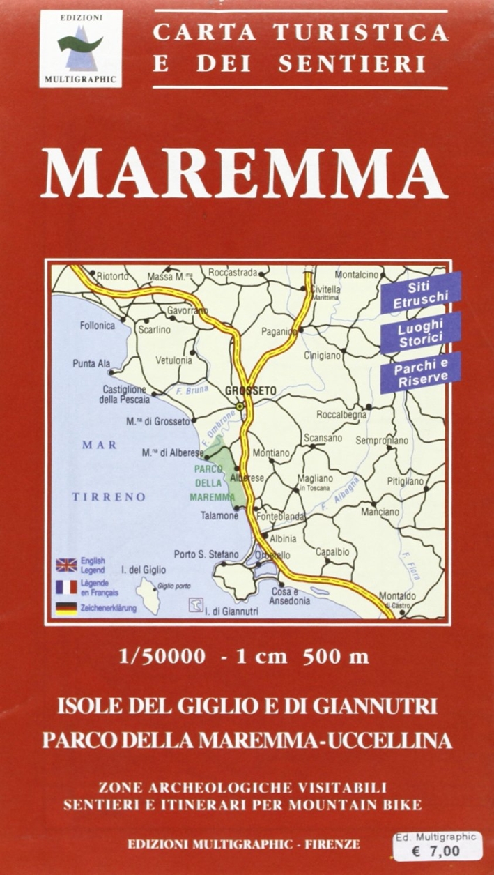 Maremma. Carta turistica e dei sentieri. Tourist map Maremma. Carta turistica e dei sentieri. Tourist map