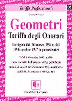 GEOMETRI TARIFFA DEGLI ONORARI. In vigore dal 15 marzo 1994 e dal 19 dicembre 1997 (e precedente) GEOMETRI TARIFFA DEGLI ONORARI. In vigore dal 15 marzo 1994 e dal 19 dicembre 1997 (e precedente)