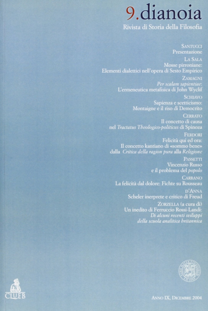 Dianoia. Annali di storia della filosofia. Vol. 9 Dianoia. Annali di storia della filosofia. Vol. 9