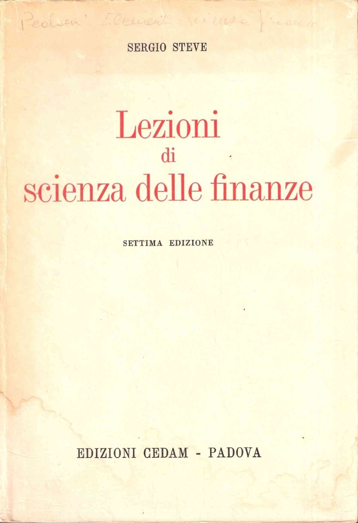 Lezioni di scienza delle finanze Lezioni di scienza delle finanze