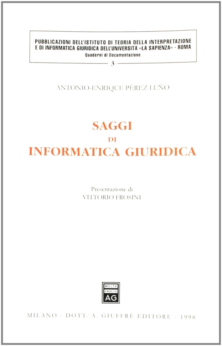 Saggi di informatica giuridica Saggi di informatica giuridica