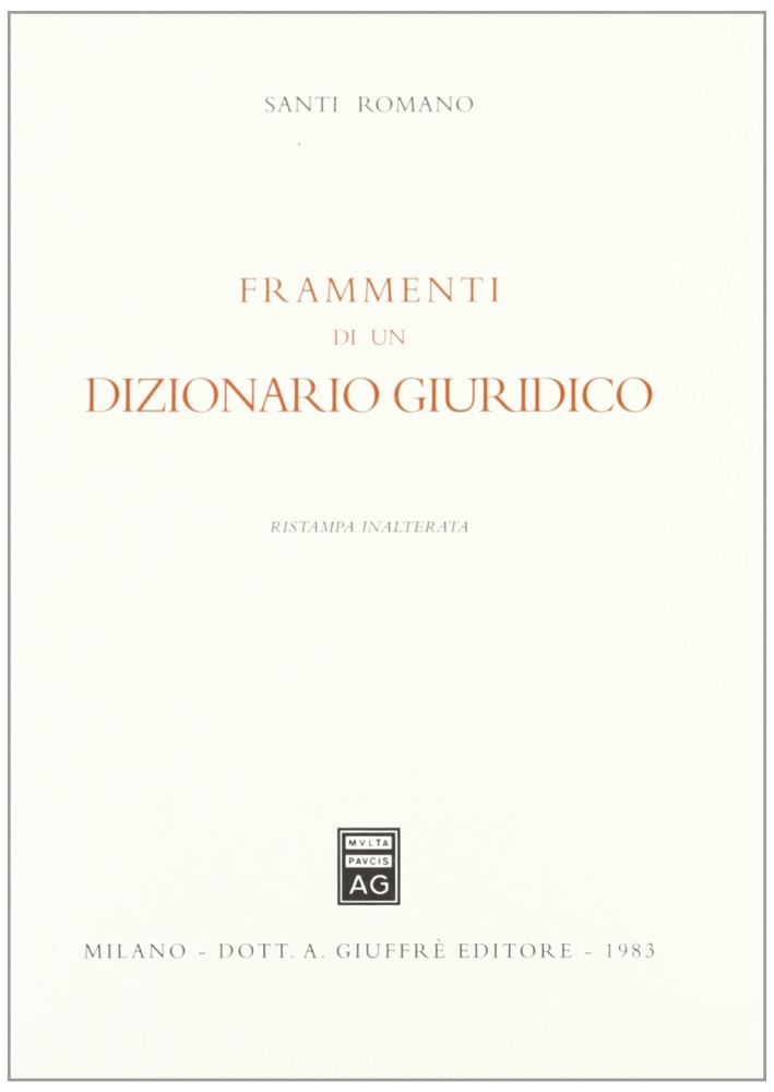 Frammenti di un dizionario giuridico Frammenti di un dizionario giuridico