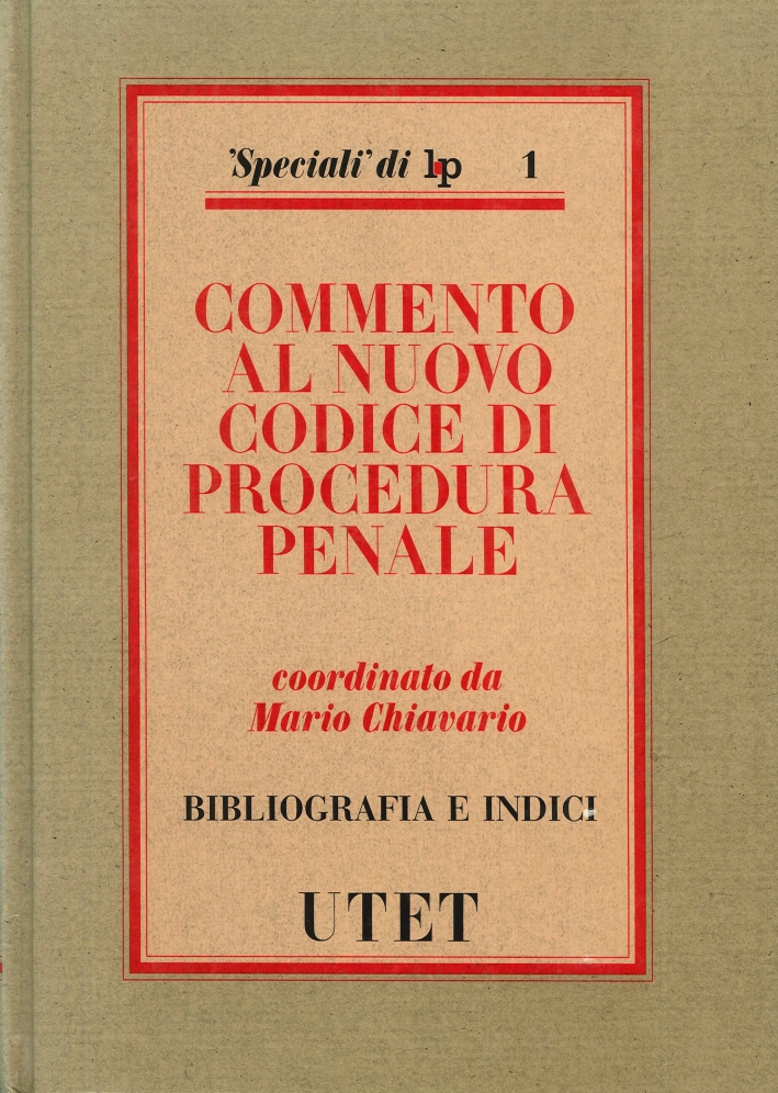 Codice di procedura penale. Bibliografia e indice