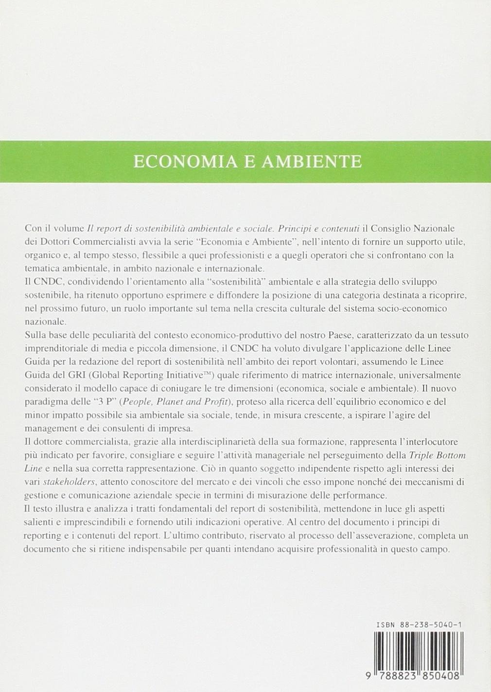 Il report di sostenibilità ambientale e sociale. Principi e contenuti