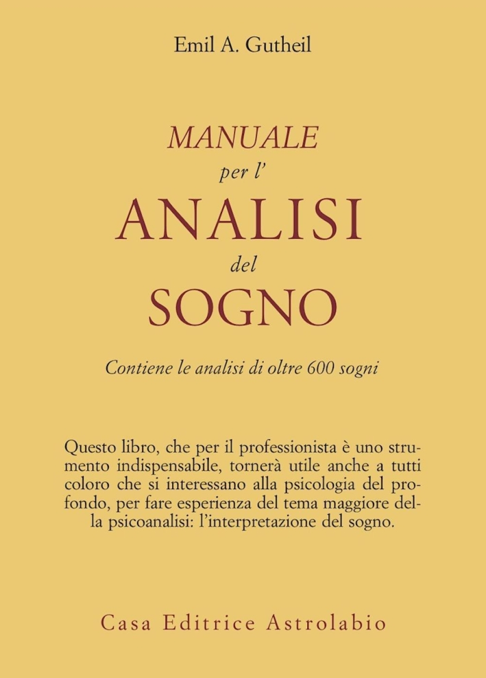 Manuale per l'analisi del sogno Manuale per l'analisi del sogno