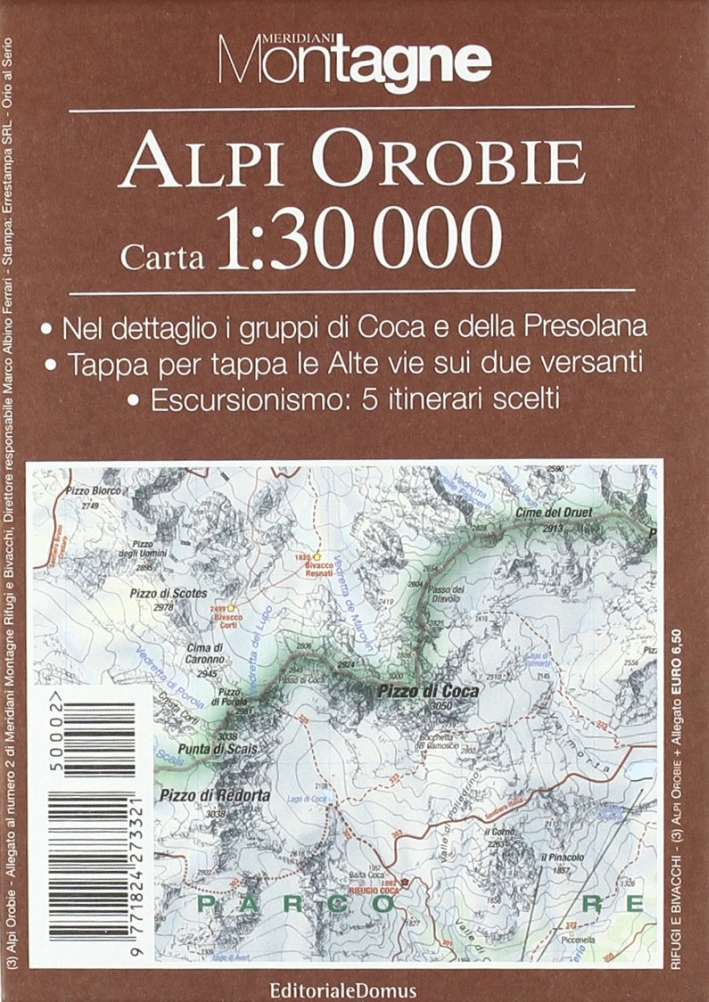Orobie. Con carta 1:30.000 Orobie. Con carta 1:30.000