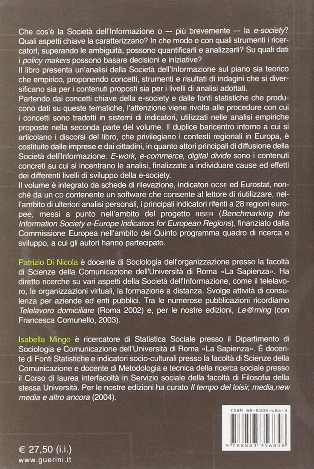 E-society. Strumenti e percorsi di analisi della società in rete. Con CD-ROM E-society. Strumenti e percorsi di analisi della società in rete. Con CD-ROM