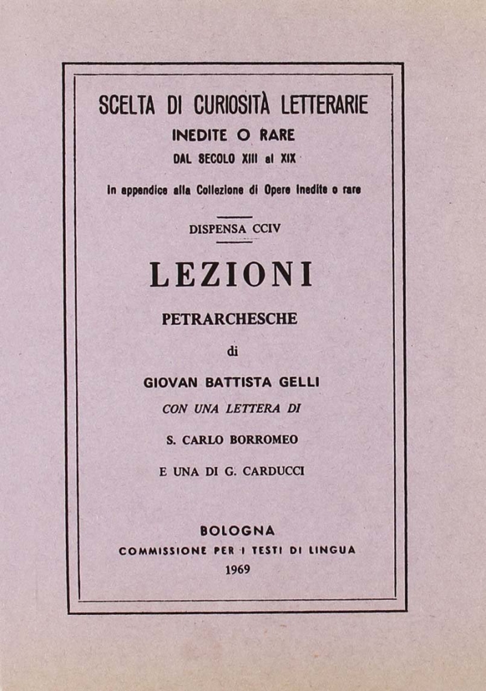 Lezioni Petrarchesche di G.b. Gelli Lezioni Petrarchesche di G.b. Gelli