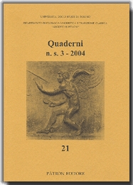 Quaderni del Dipartimento di filologia linguistica e tradizione classica Quaderni del Dipartimento di filologia linguistica e tradizione classica
