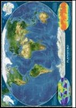 Mondo Planisfero Dal Satellite 109x76 in carta plastificata opaca. [riferimento 4]