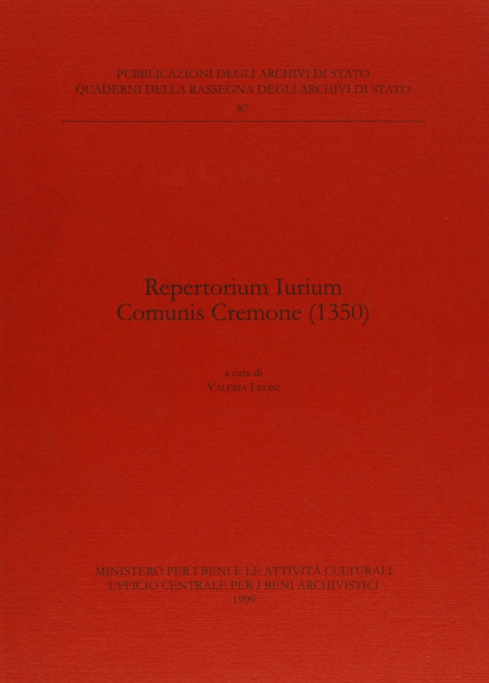 Repertorium iurium comunis Cremone (1350) Repertorium iurium comunis Cremone (1350)