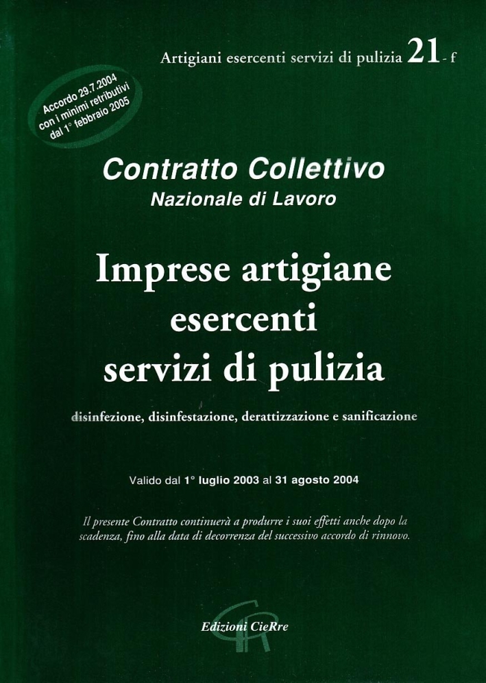 CCNL imprese artigiane di pulizia CCNL imprese artigiane di pulizia