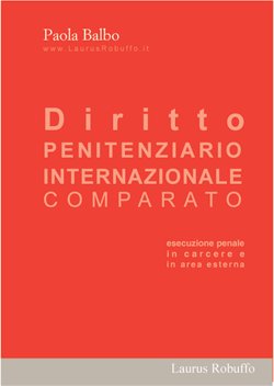 Diritto penitenziario internazionale comparato Diritto penitenziario internazionale comparato