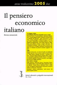 Il Pensiero Economico Italiano. Davanzati e Hobbes: nascita e diffusione di un paradigma (XVI-XVIII secolo)