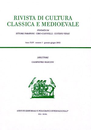 Rivista di cultura classica e medievale. XLVII, 2005, 2 Rivista di cultura classica e medievale. XLVII, 2005, 2