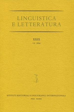 Linguistica e Letteratura. XXX. 1-2. 2005 Linguistica e Letteratura. XXX. 1-2. 2005