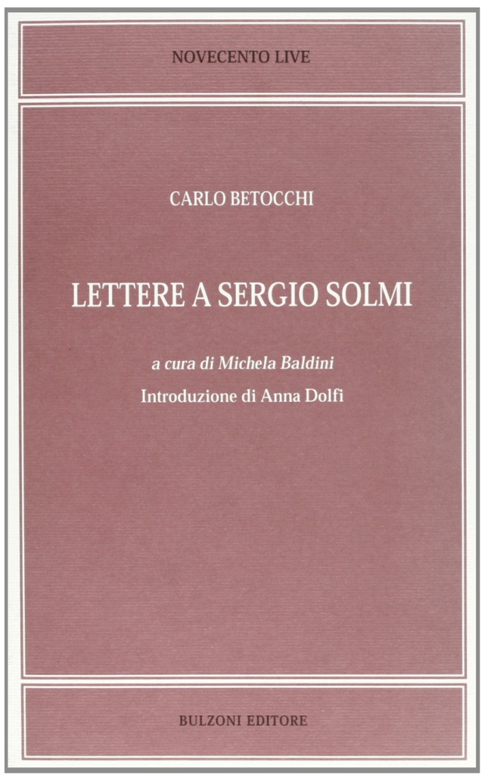 Lettere a Sergio Solmi Lettere a Sergio Solmi