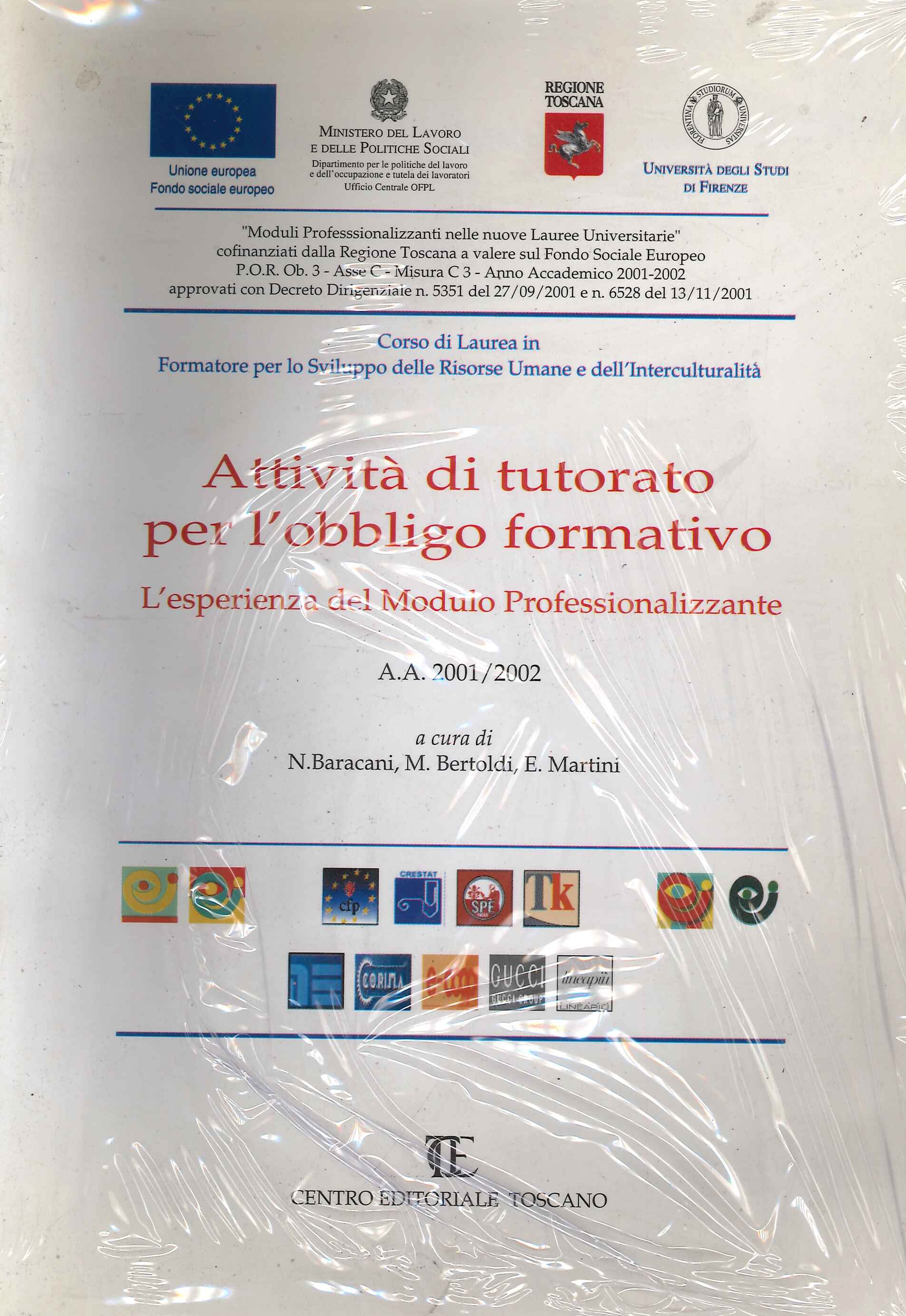 Attività di tutorato per l'obbligo formativo. L'esperienza de Modulo Professionalizzante A.A. 2001/2002