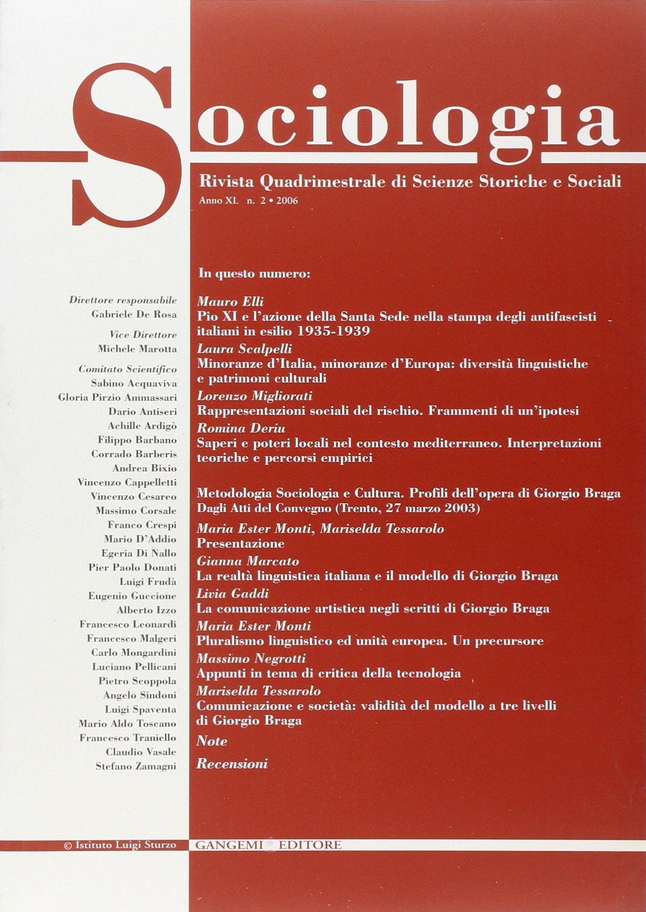 Sociologia. Rivista quadrimestrale di scienze storiche e sociali (2006). Vol. 2 Sociologia. Rivista quadrimestrale di scienze storiche e sociali (2006). Vol. 2