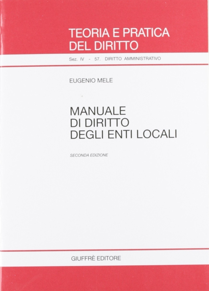 Manuale di diritto degli enti locali Manuale di diritto degli enti locali