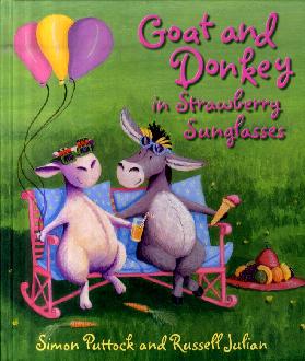 Goat and Donkey in Strawberry Sunglasses Goat and Donkey in Strawberry Sunglasses