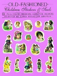 Old-Fashioned Children Stickers and Seals