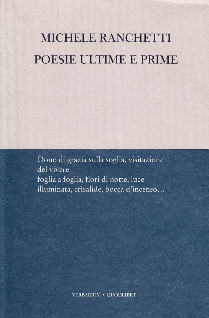 Poesie ultime e prime Poesie ultime e prime