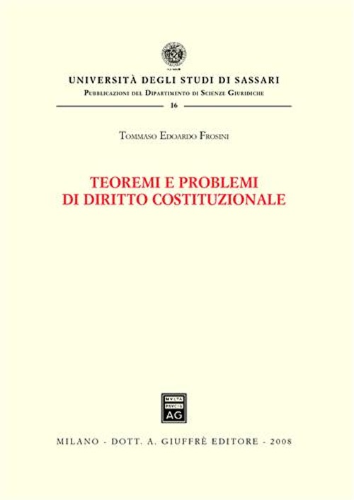 Teoremi e problemi di diritto costituzionale Teoremi e problemi di diritto costituzionale