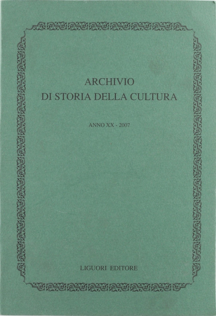 Archivio di storia della cultura (2007) Archivio di storia della cultura (2007)