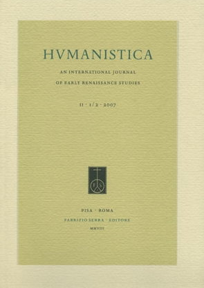 Hvmanistica. An International Journal of Early Renaissance Studies. II. 1/2. 2007 Hvmanistica. An International Journal of Early Renaissance Studies. II. 1/2. 2007