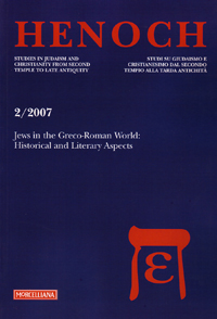Henoch (2007). Vol. 2: Jews in the greco-roman world Henoch (2007). Vol. 2: Jews in the greco-roman world