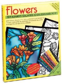 Flowers Stained Glass Coloring Kit