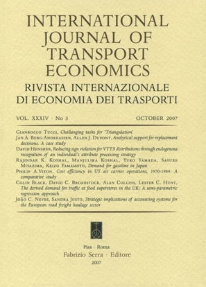 International Journal of Transport Economics. Rivista Internazionale di Economia dei Trasporti. 35. 2008. 1 International Journal of Transport Economics. Rivista Internazionale di Economia dei Trasporti. 35. 2008. 1