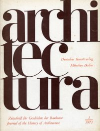Architectura. Zeitschrift fur Geschichte der Baukunst Journal of the History af Architecture 1. 1971