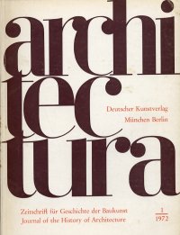Architectura. Zeitschrift fur Geschichte der Baukunst Journal of the History af Architecture. 001. 1972