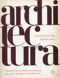 Architectura. Zeitschrift fur Geschichte der Baukunst Journal of the History af Architecture. 2. 1972
