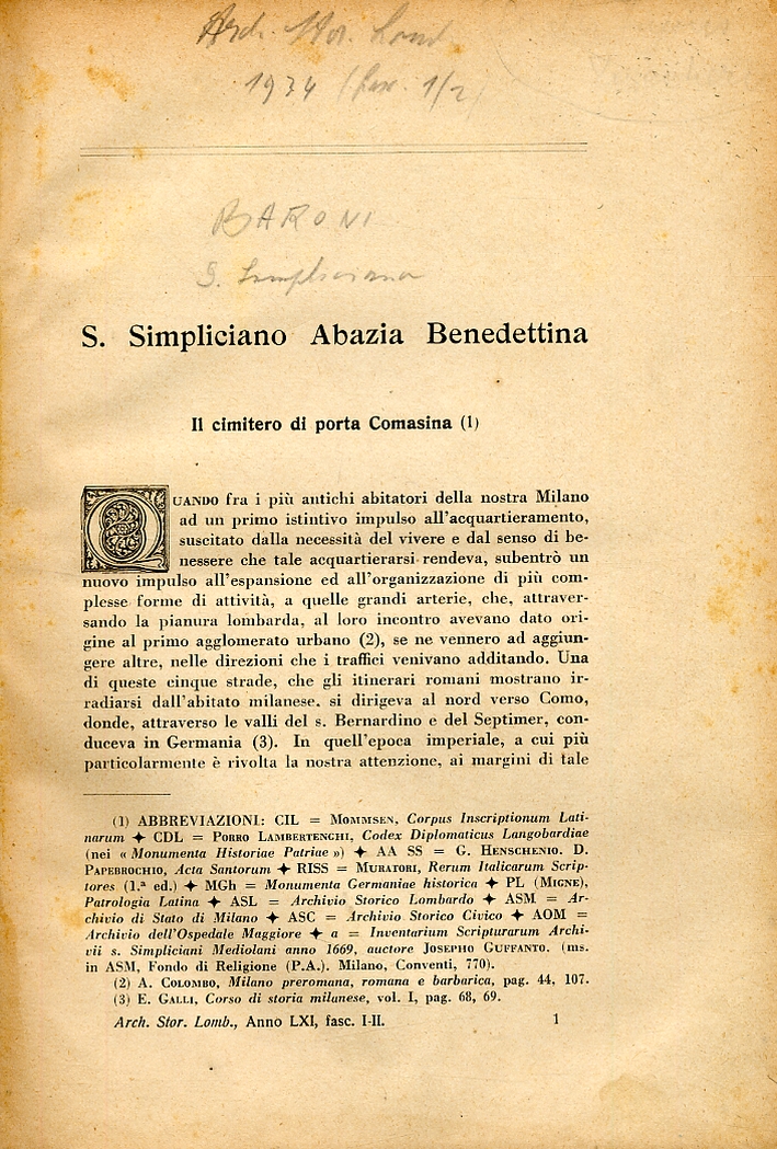 San Simpliciano Abazia Benedettina