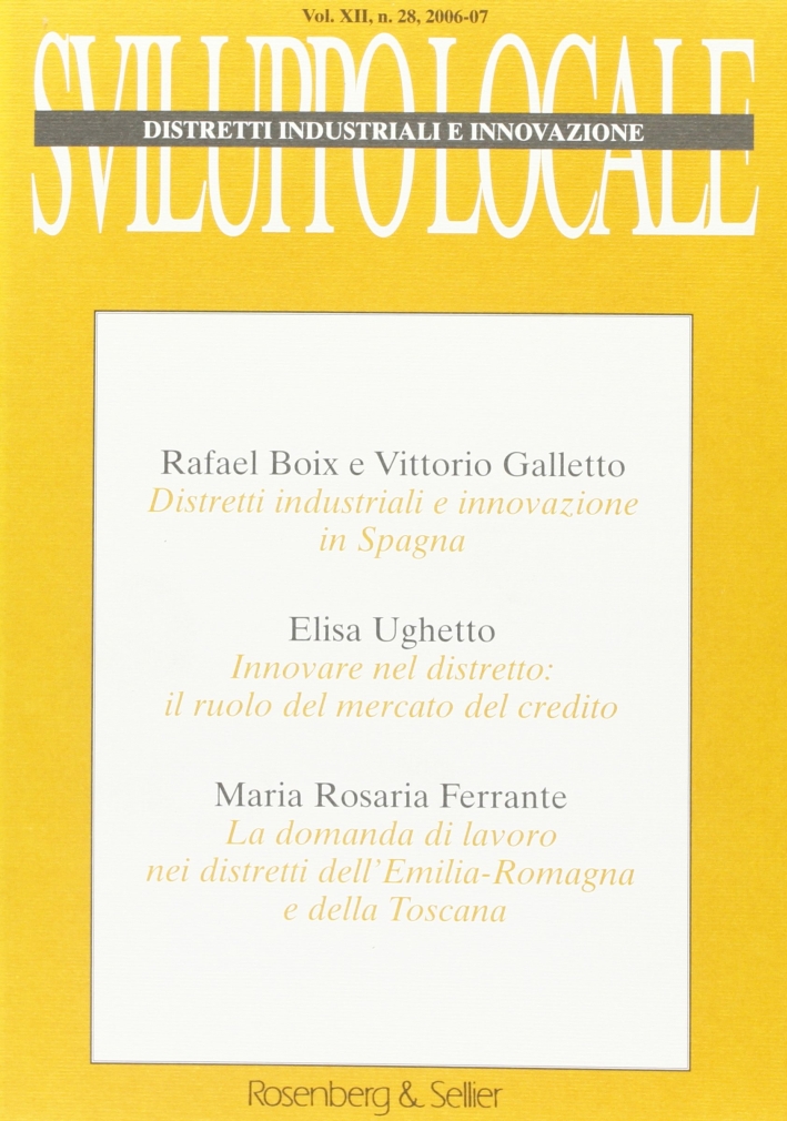 Sviluppo locale. Vol. 28 Sviluppo locale. Vol. 28