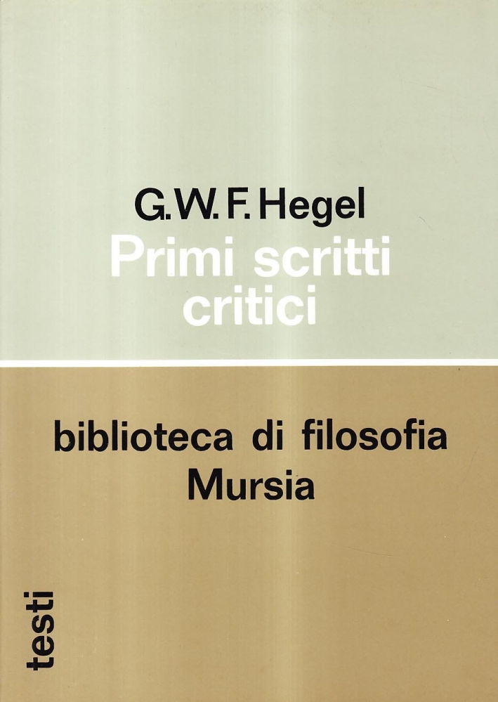Primi scritti critici Primi scritti critici