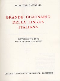 Grande Dizionario della Lingua Italiana. Supplemento 2009