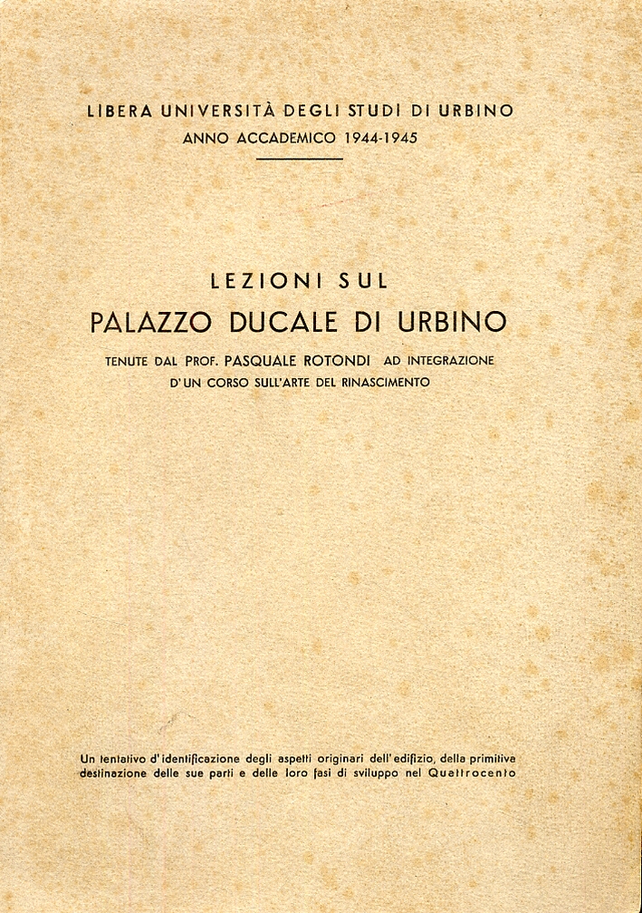 Lezioni sul palazzo ducale di Urbino Lezioni sul palazzo ducale di Urbino