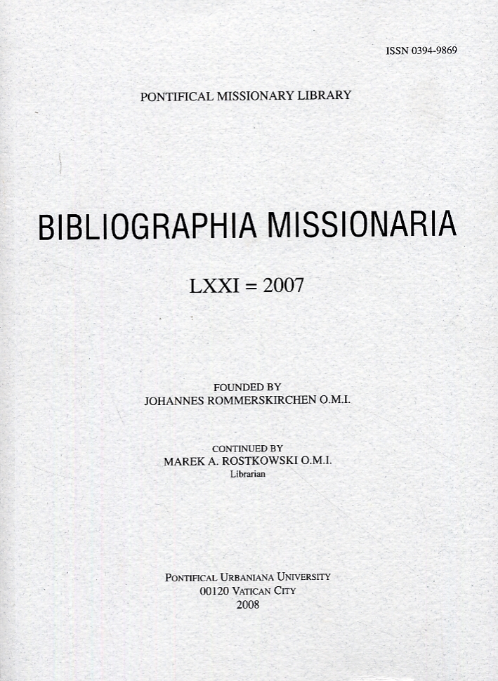 Bibliographia Missionaria. LXXI. 2007 Bibliographia Missionaria. LXXI. 2007