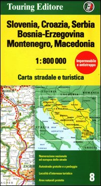 Slovenia, Croazia, Serbia, Bosnia Erzegovina, Montenegro, Macedonia 1:800.000. Carta stradale e turistica Slovenia, Croazia, Serbia, Bosnia Erzegovina, Montenegro, Macedonia 1:800.000. Carta stradale e turistica