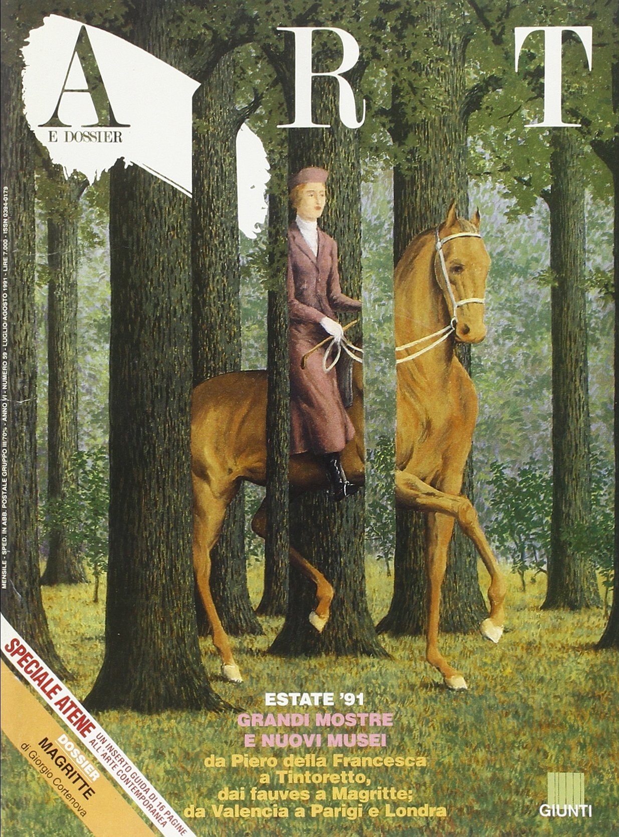 Art e dossier n. 59, Luglio/Agosto 1991 Art e dossier n. 59, Luglio/Agosto 1991