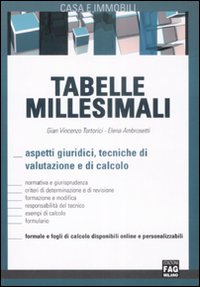 Tabelle millesimali. Aspetti giuridici, tecniche di valutazione e di calcolo Tabelle millesimali. Aspetti giuridici, tecniche di valutazione e di calcolo